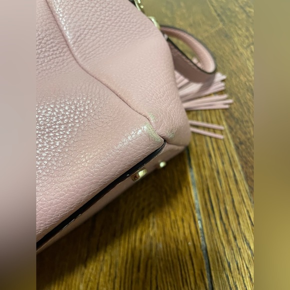 Mauve Kate Spade Satchel Purse with tassel - Picture 9 of 16